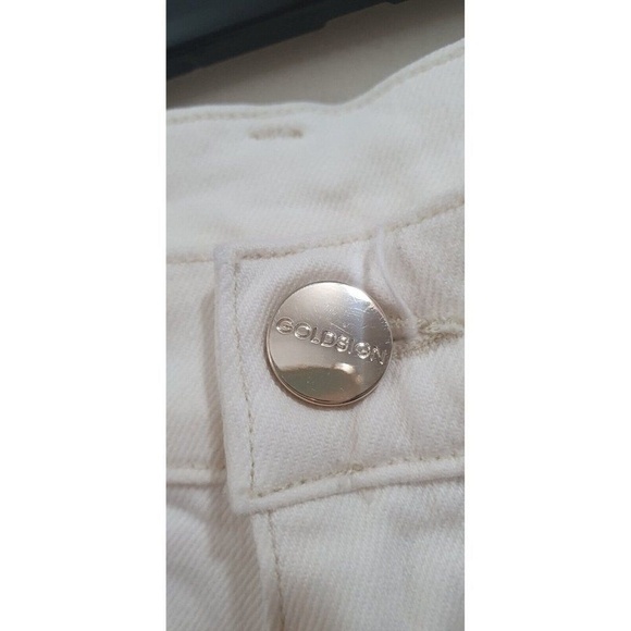 Goldsign Women's Cream Benefit High Rise Relaxed Straight Jeans Size 26 - Picture 7 of 16